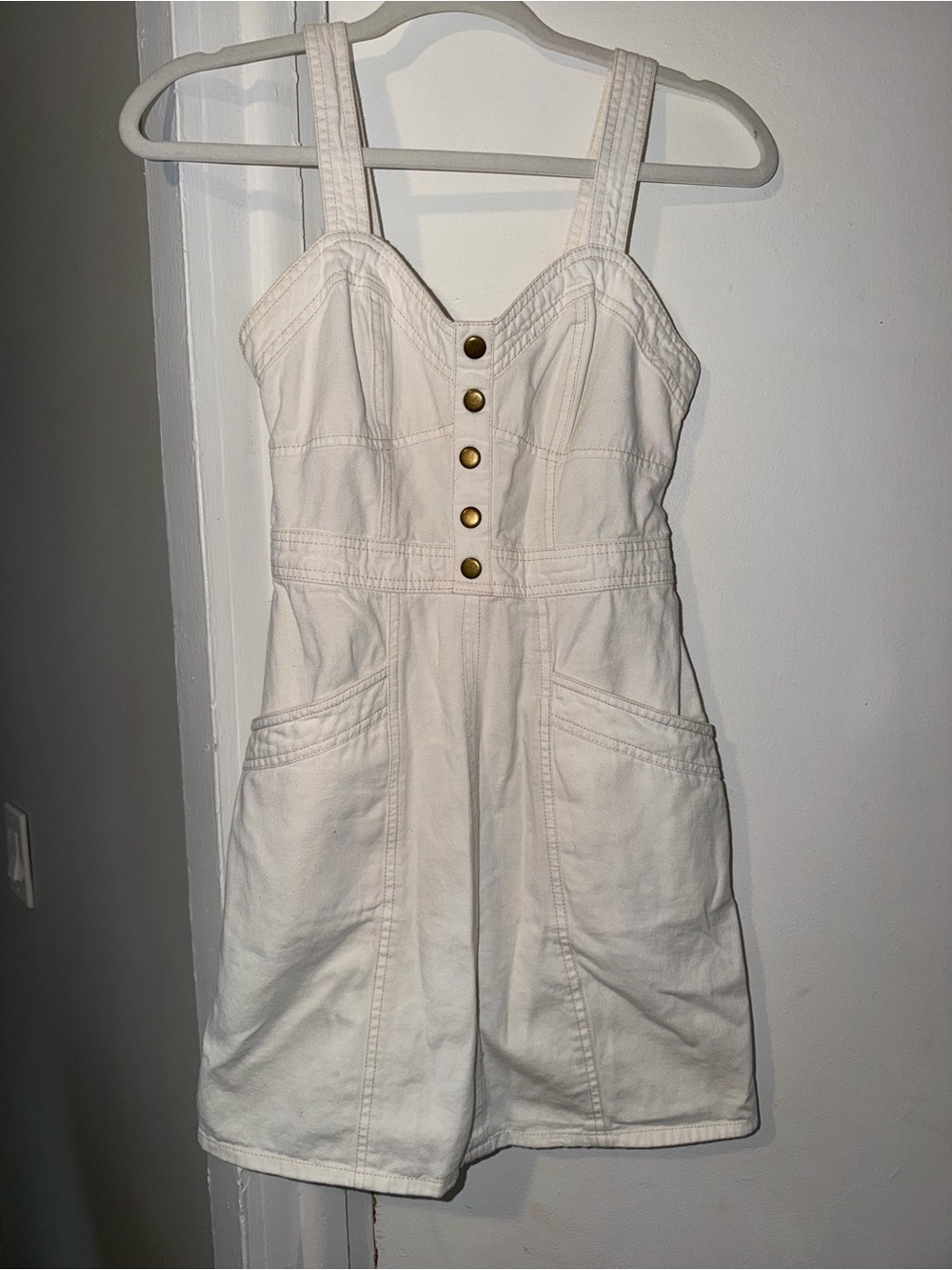 Cream Button-Front Dress
